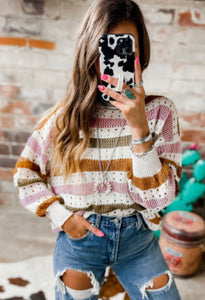 Multicolored Striped Knit Sweater