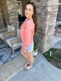 Coral Bowknot Round Neck Sweatshirt