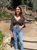 Midnight Bloom Adjustable Crop Top