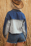 Ombrè Distressed Jean Jacket