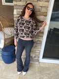 Black Bow Horseshoe Western Sweater