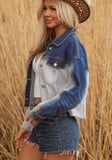 Ombrè Distressed Jean Jacket