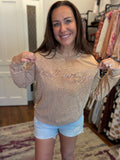 Saved By Grace Letter Embroidery Mineral Wash Loose Sweatshirt