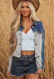 Ombrè Distressed Jean Jacket