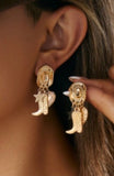 Gold Cowgirl Boot and Hat Earrings