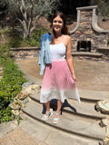 Blush Dreams Pleated Midi Skirt