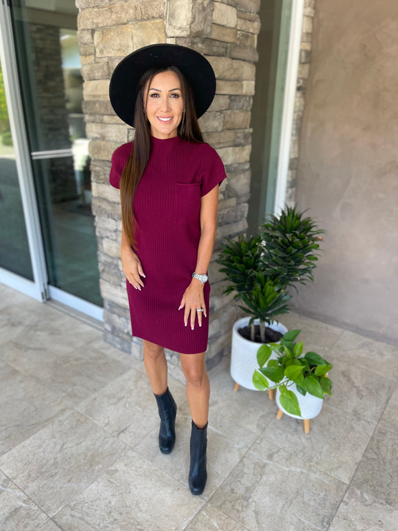 Burgundy Sweater Dress