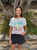 White Salty Moms Beach Club Short Sleeve Graphic Tee