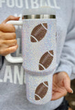 Rhinestone Football 40oz Tumbler