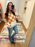 Orange Checkered Hoodie