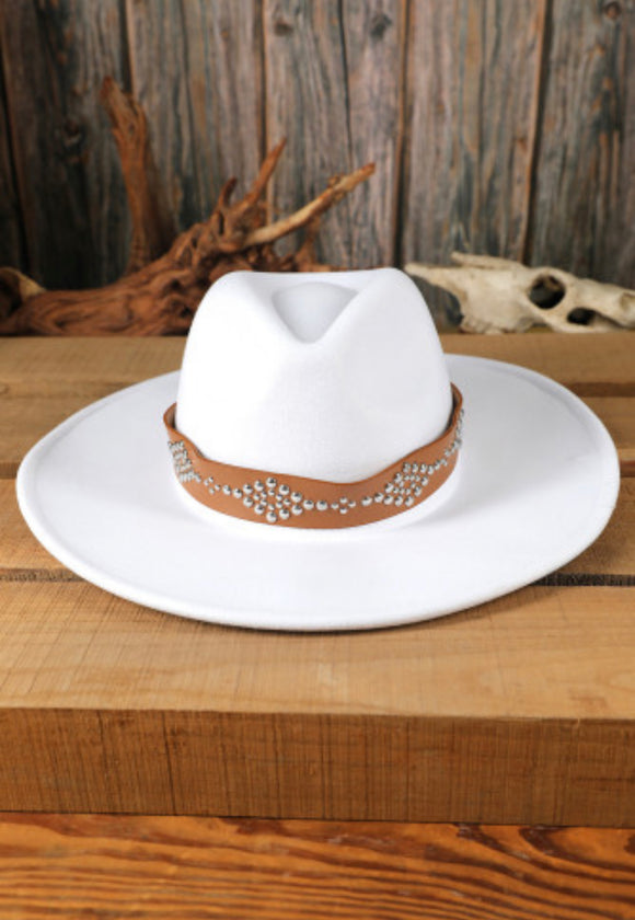 White Wide Brim Hat