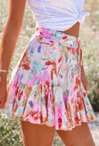 Multi Color Abstract Floral Skirt