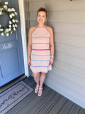 Beige Striped Dress