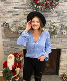 Blue Polka Dot Blouse