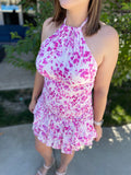 Halter Floral Smocked Dress