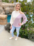 Lavender Open Shoulder Sweater