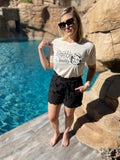 Black Scalloped Shorts