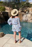 Blue/White Striped Romper