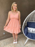 Coral Swiss Dot Dress